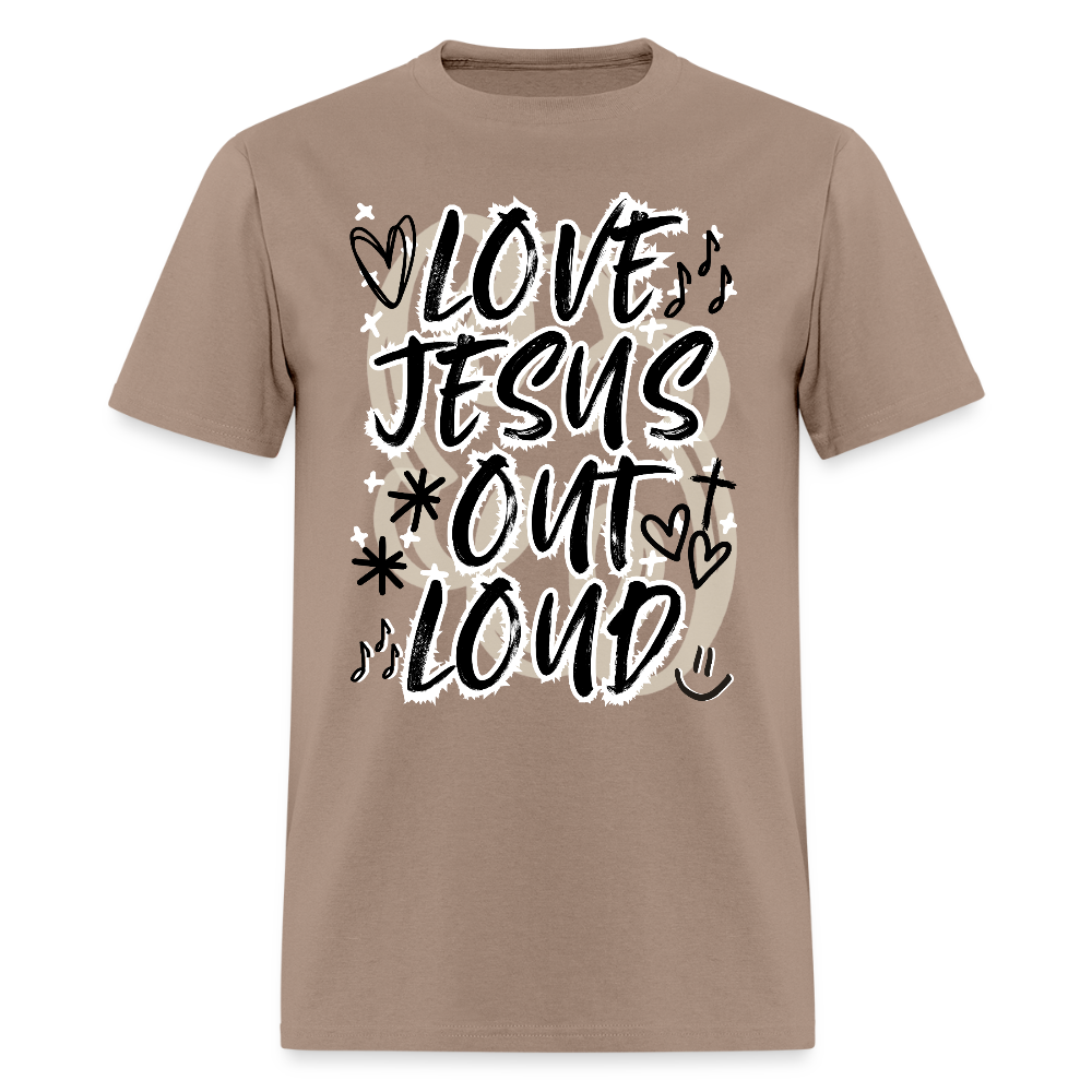 LOVE JESUS OUT LOUD DOODLE Unisex Classic T-Shirt - brown savana