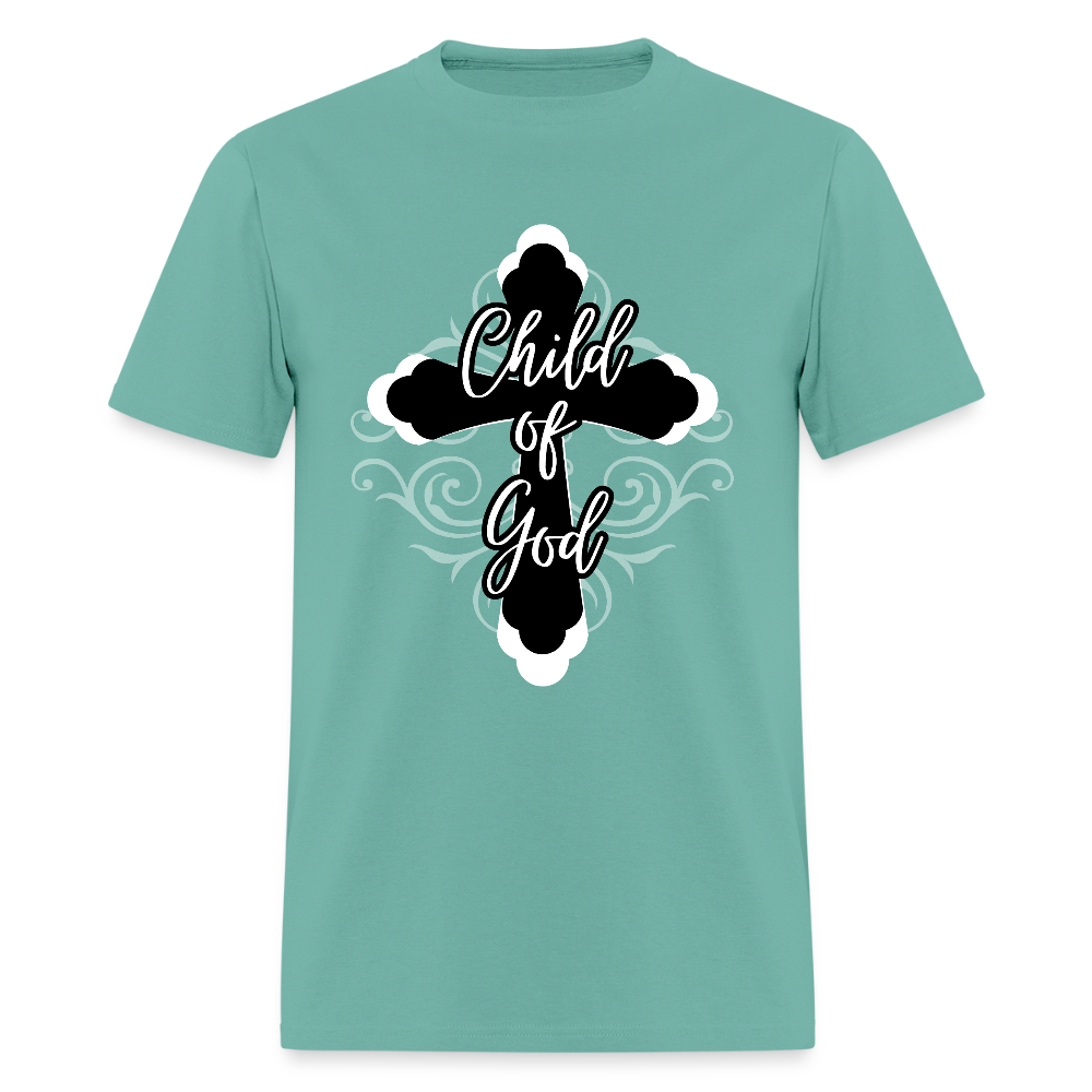 Child of God Cross Classic T-Shirt - aquatic