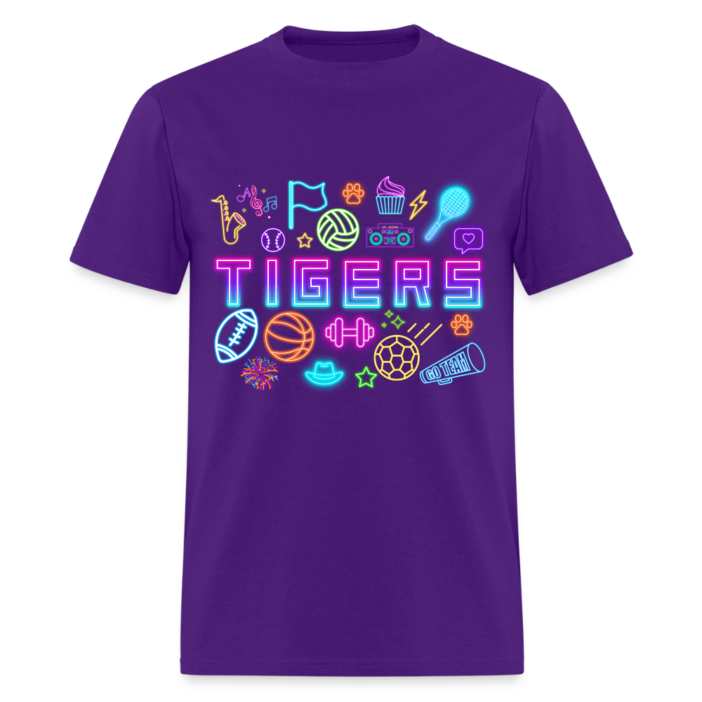 Extra Neon TIGERS T-Shirt | GILDAN 5000 - purple