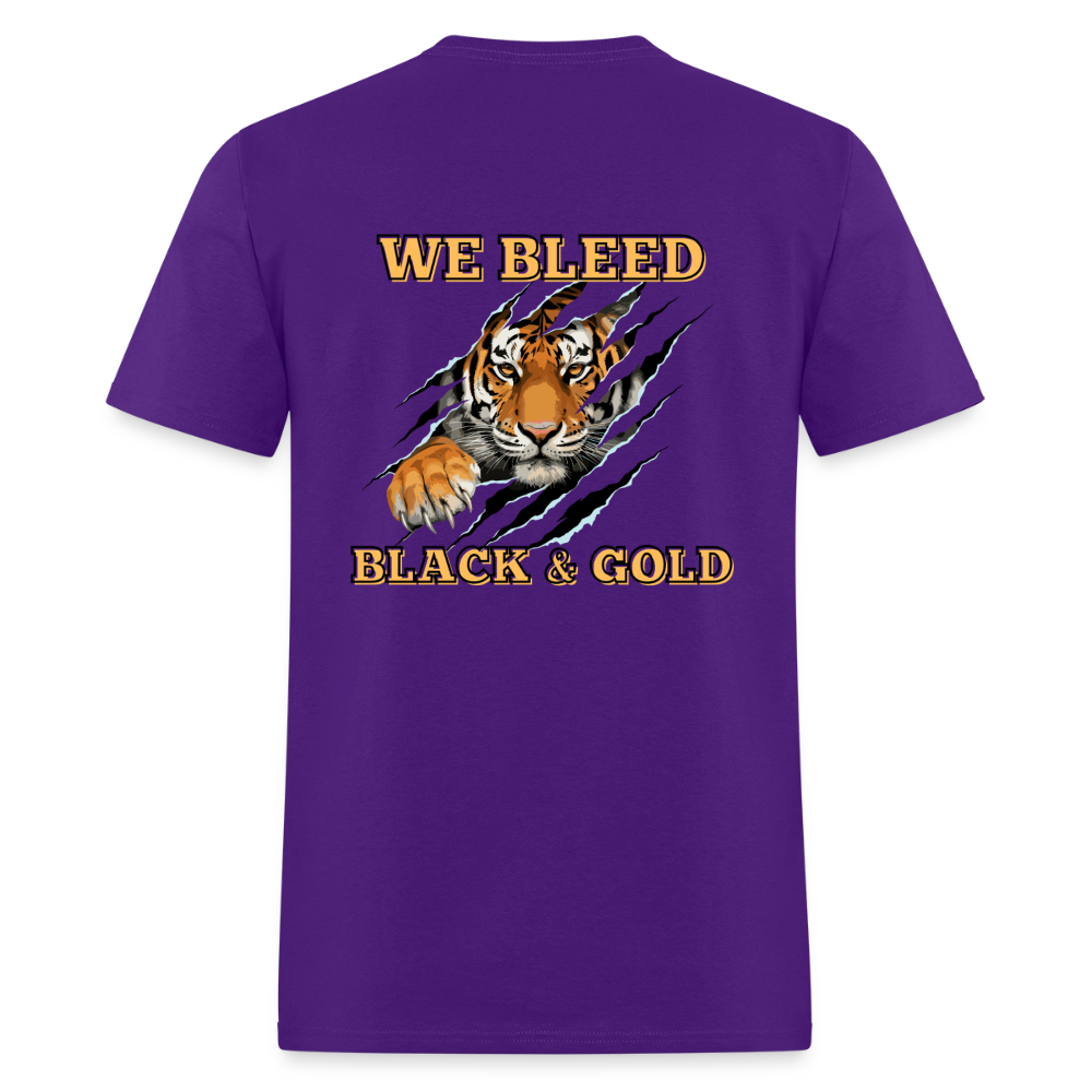 MP Bleed Black and Gold T-Shirt | GILDAN 5000 - purple