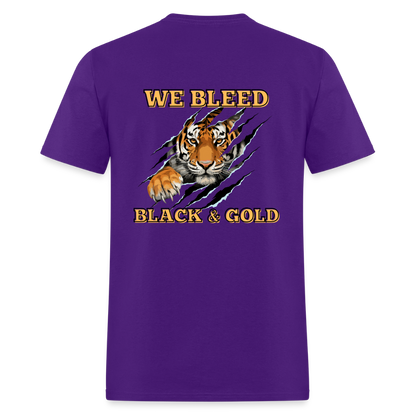 MP Bleed Black and Gold T-Shirt | GILDAN 5000 - purple