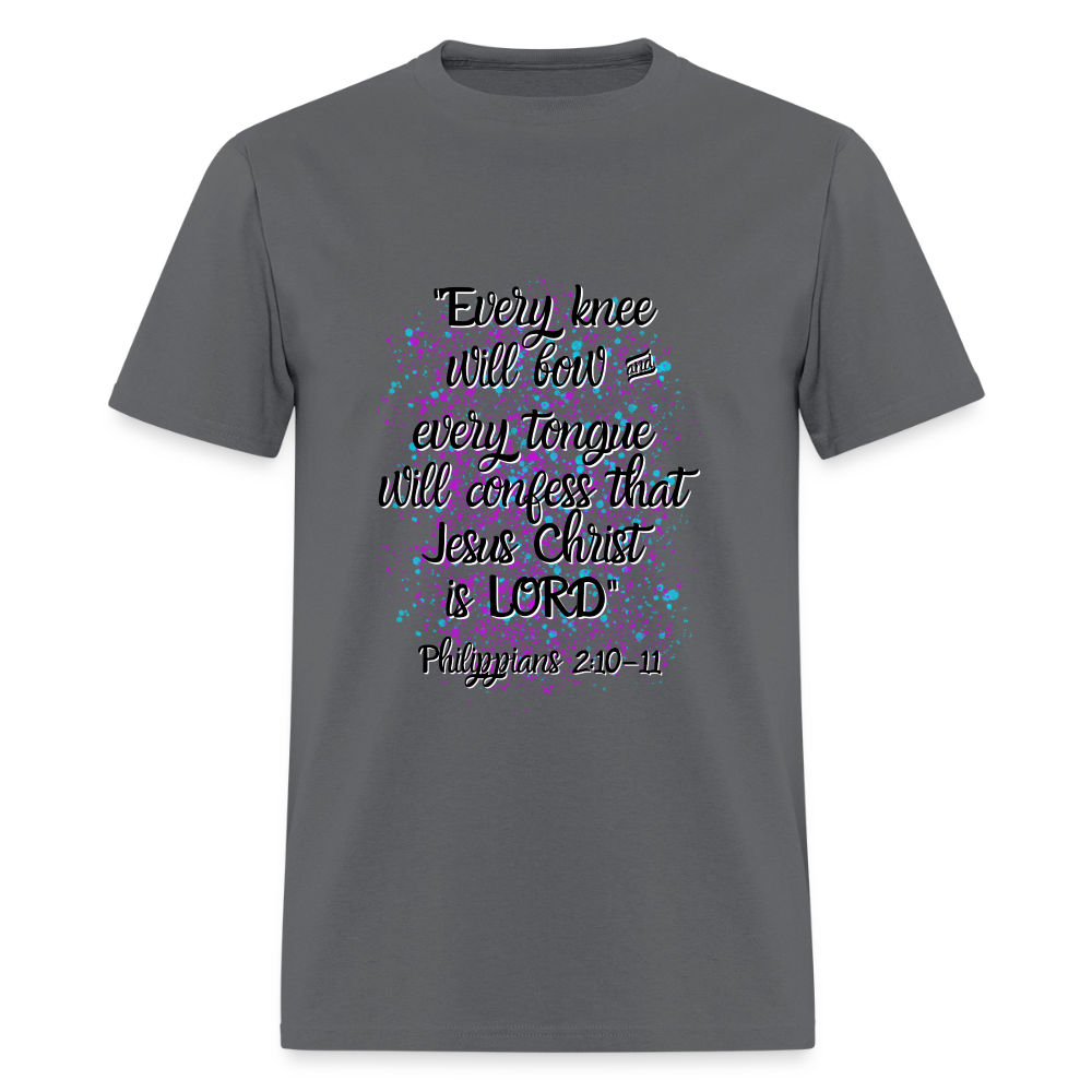 Every Knee and Every Tongue T-Shirt | GILDAN 5000 - charcoal