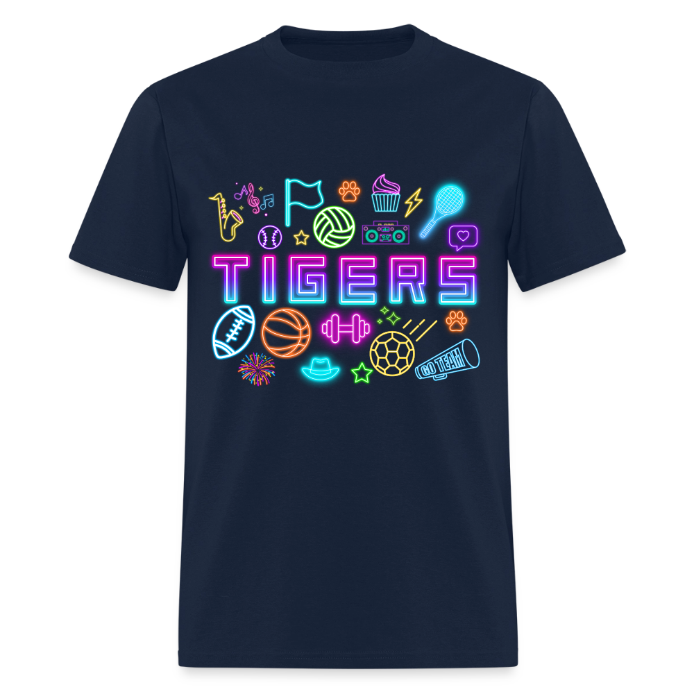 Extra Neon TIGERS T-Shirt | GILDAN 5000 - navy
