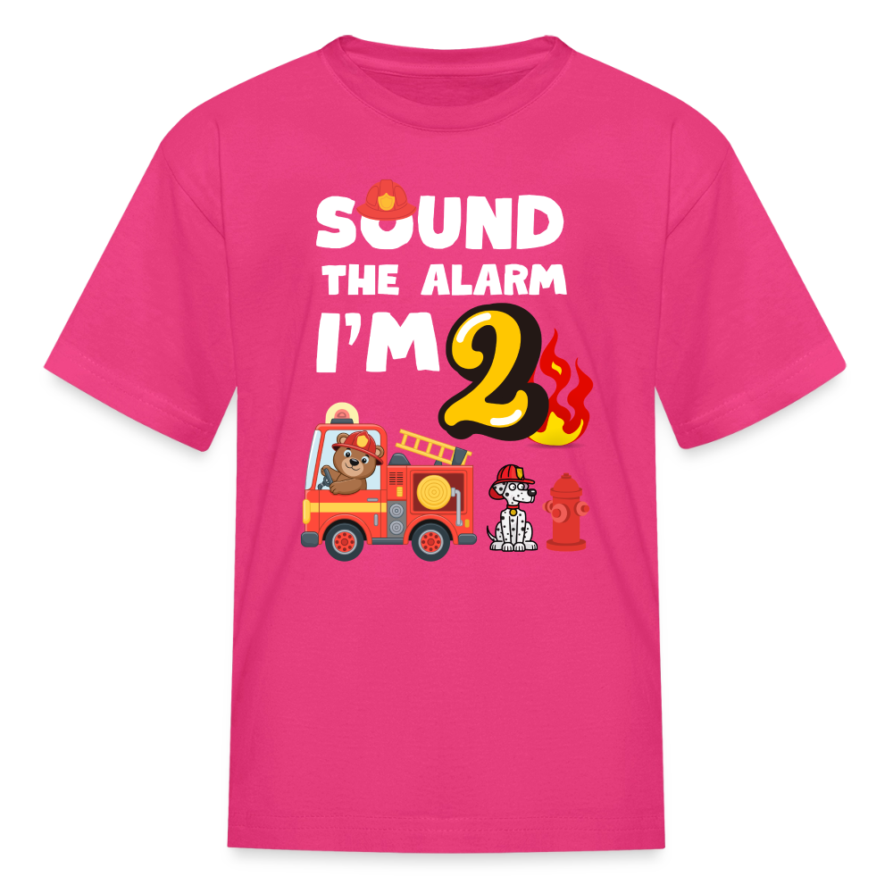 Sound the Alarm I'm 2 Kids' T-Shirt - fuchsia
