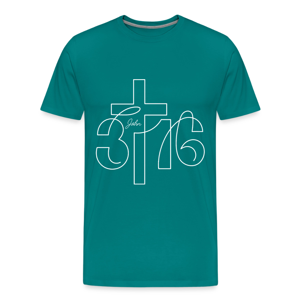 John 3:16 Premium Adult T-Shirt - teal