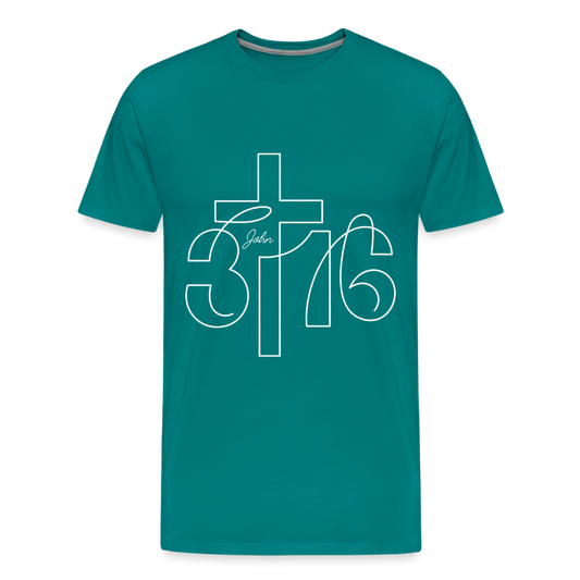 John 3:16 Premium Adult T-Shirt - teal