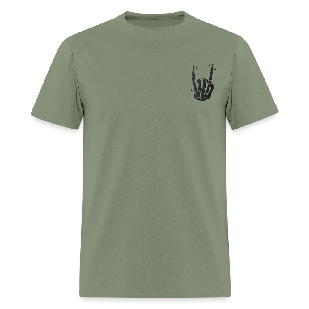 Chill the Fourth Out on Back T-Shirt | GILDAN 5000 - military green