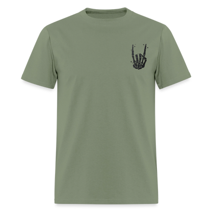 Chill the Fourth Out on Back T-Shirt | GILDAN 5000 - military green
