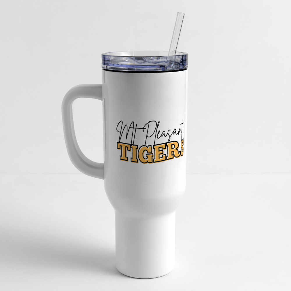MP Tigers Bleed Black and Gold 40 oz Travel Tumbler - white