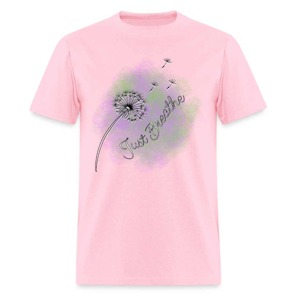 Just Breath Purple and Green T-Shirt | GILDAN 5000 - pink