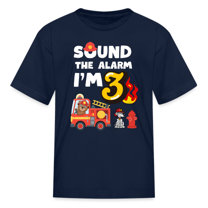 Sound the Alarm I'm 3 Kids' T-Shirt - navy