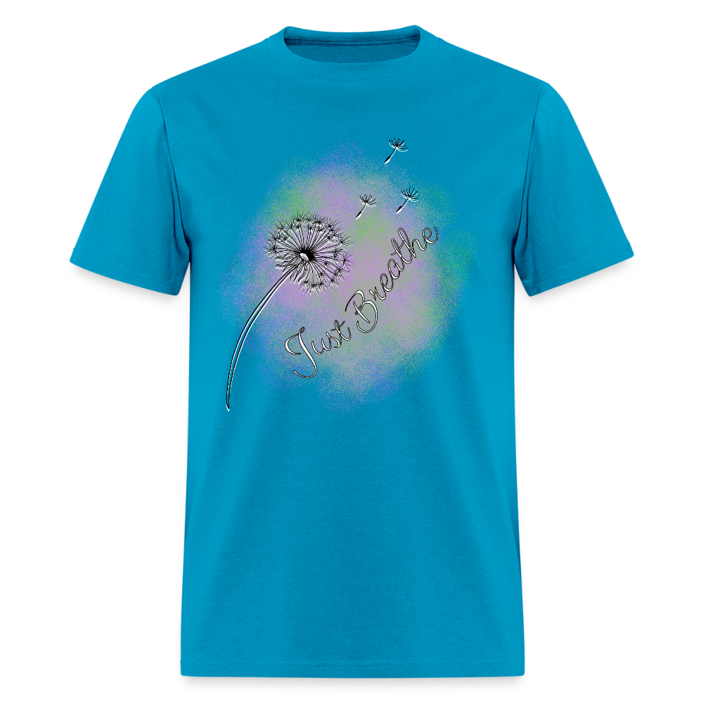 Just Breath Purple and Green T-Shirt | GILDAN 5000 - turquoise