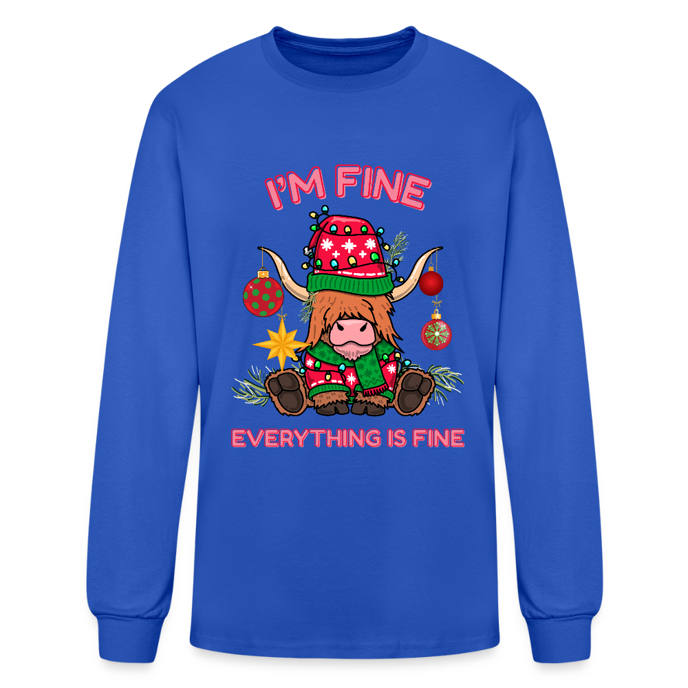 Everything's Fine Long Sleeve T-Shirt - royal blue