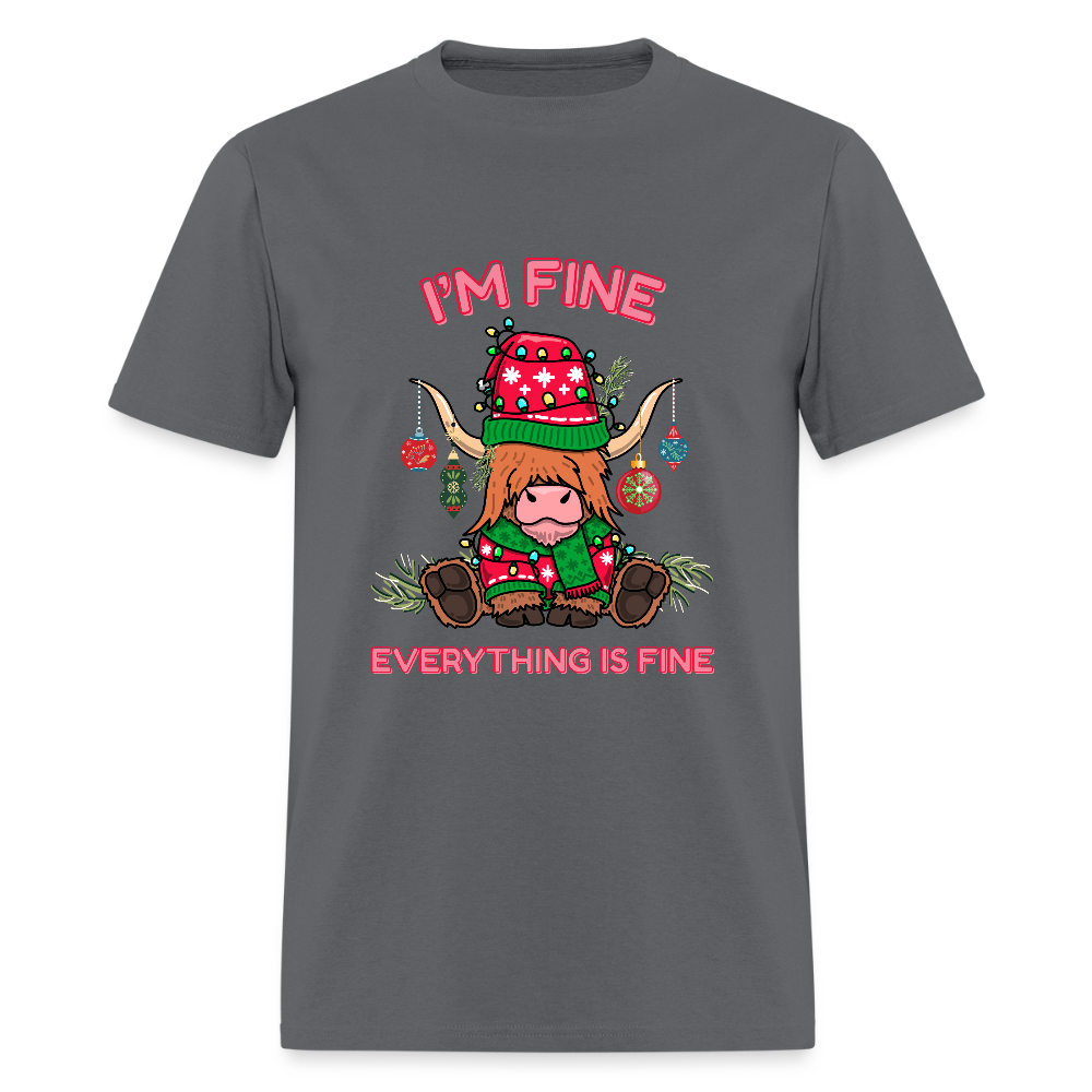 Everything is Fine T-Shirt | GILDAN 5000 - charcoal