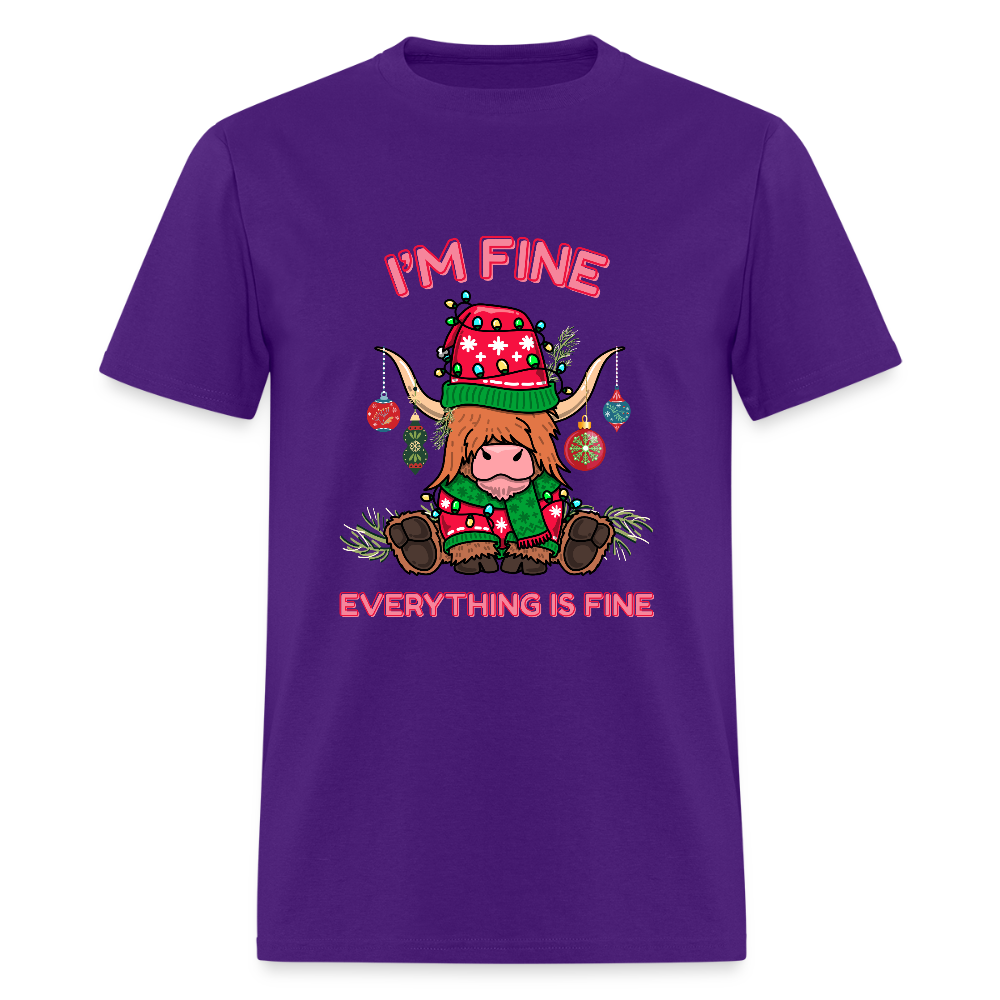 Everything is Fine T-Shirt | GILDAN 5000 - purple