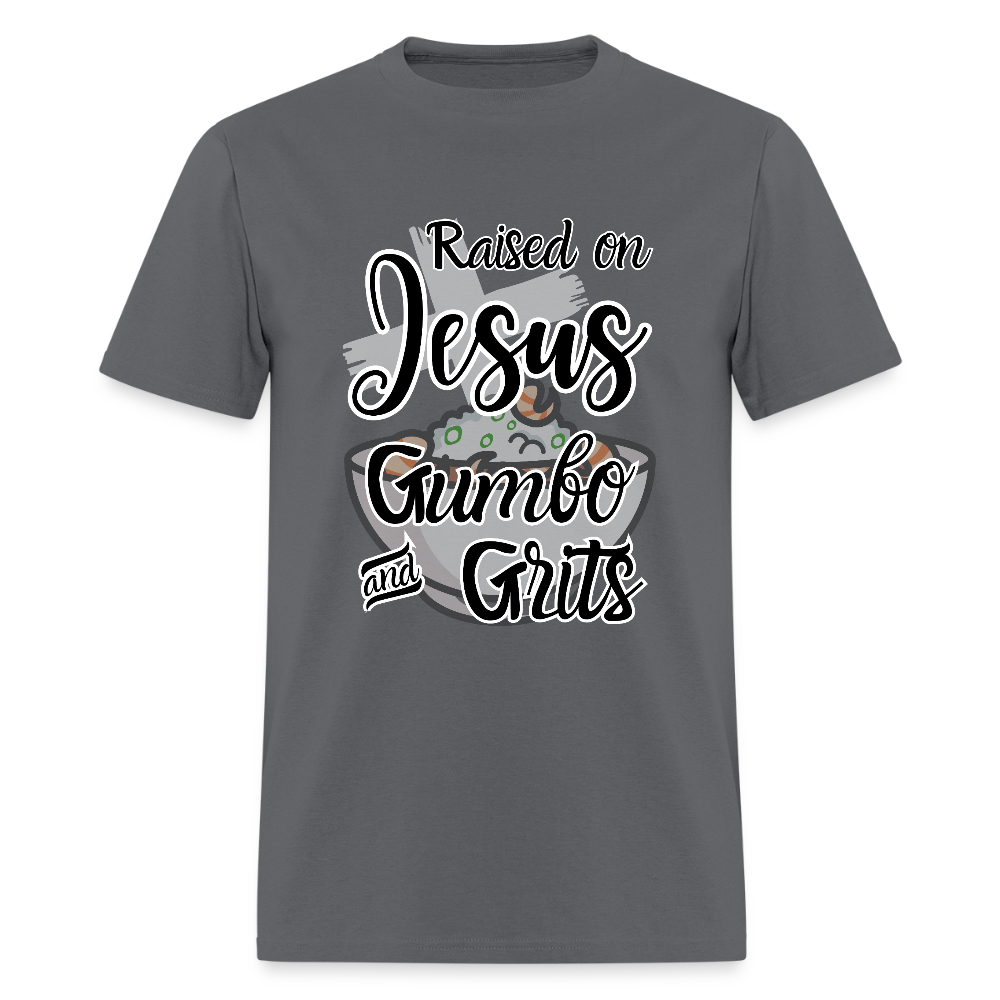 Jesus Gumbo and Grits T-Shirt | GILDAN 5000 - charcoal