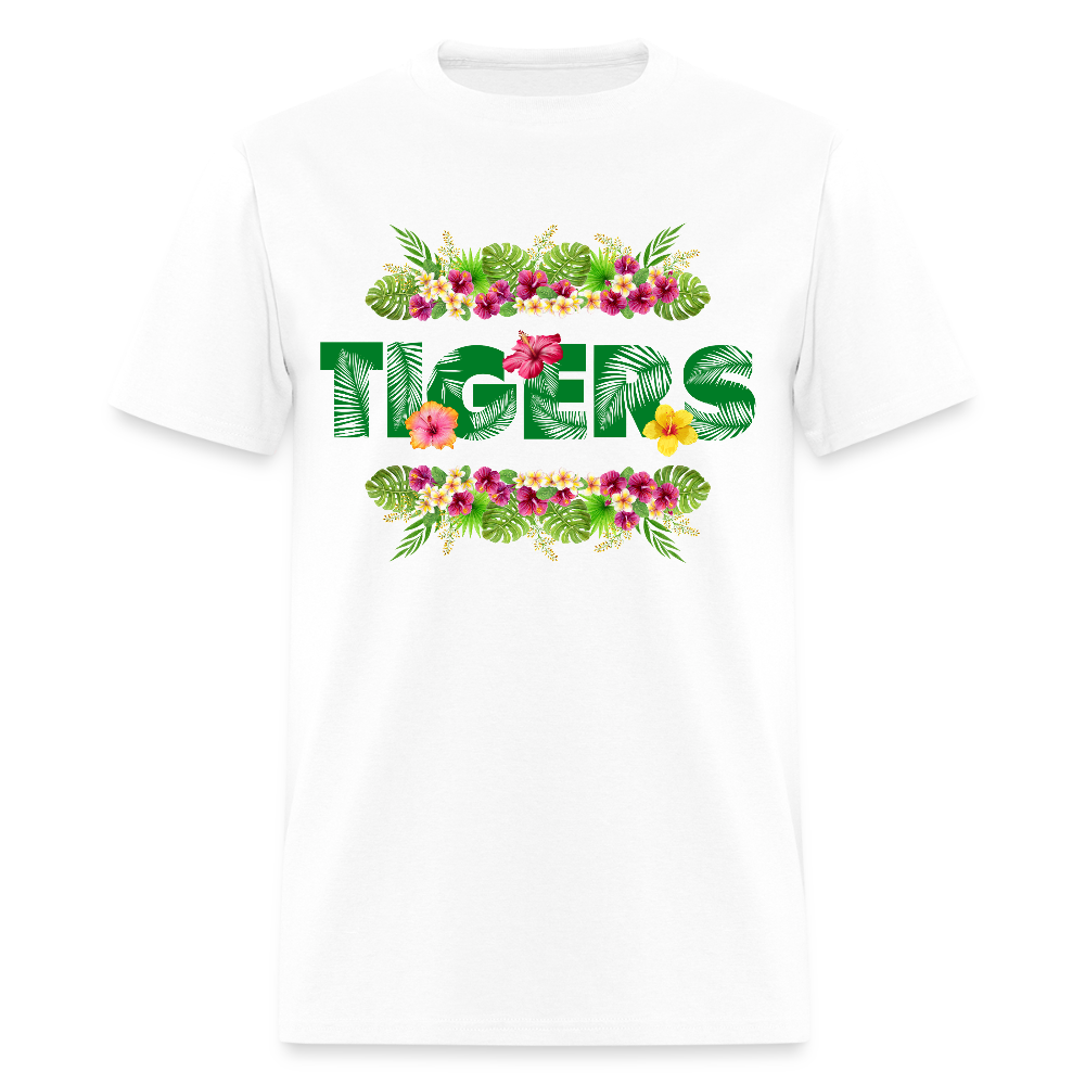Tigers Hawaiian T-Shirt | GILDAN 5000 - white