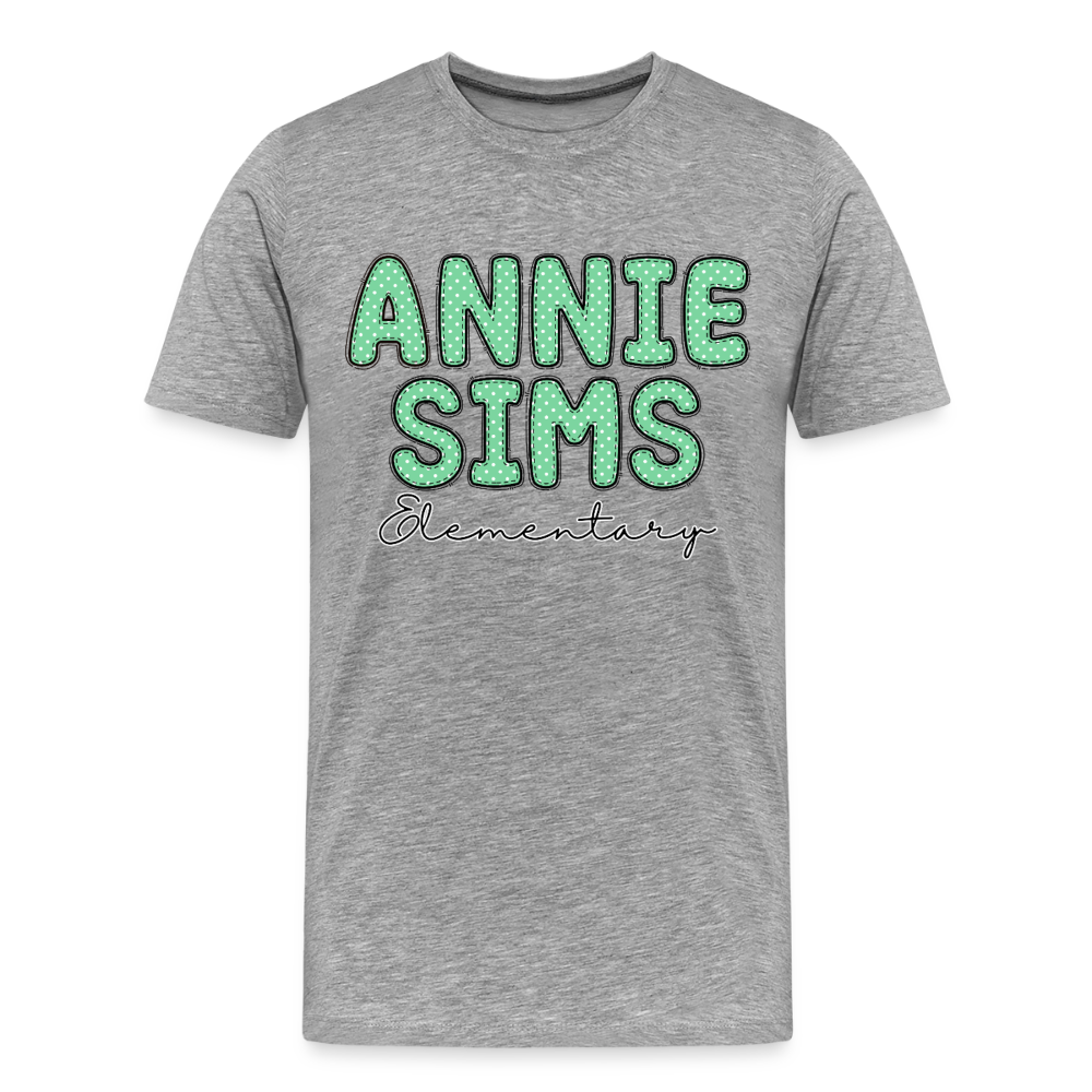 Annie Sims Polka Dots Premium Adult T-Shirt - heather gray