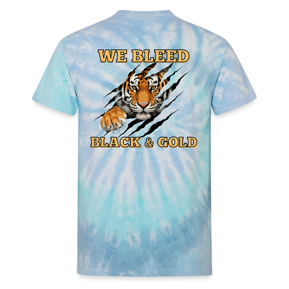 MP Tigers Bleed Black & Gold Unisex Tie Dye T-Shirt - blue lagoon
