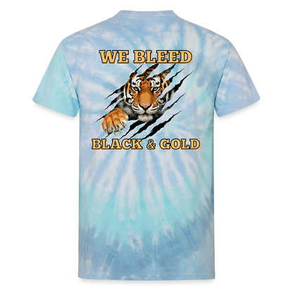 MP Tigers Bleed Black & Gold Unisex Tie Dye T-Shirt - blue lagoon