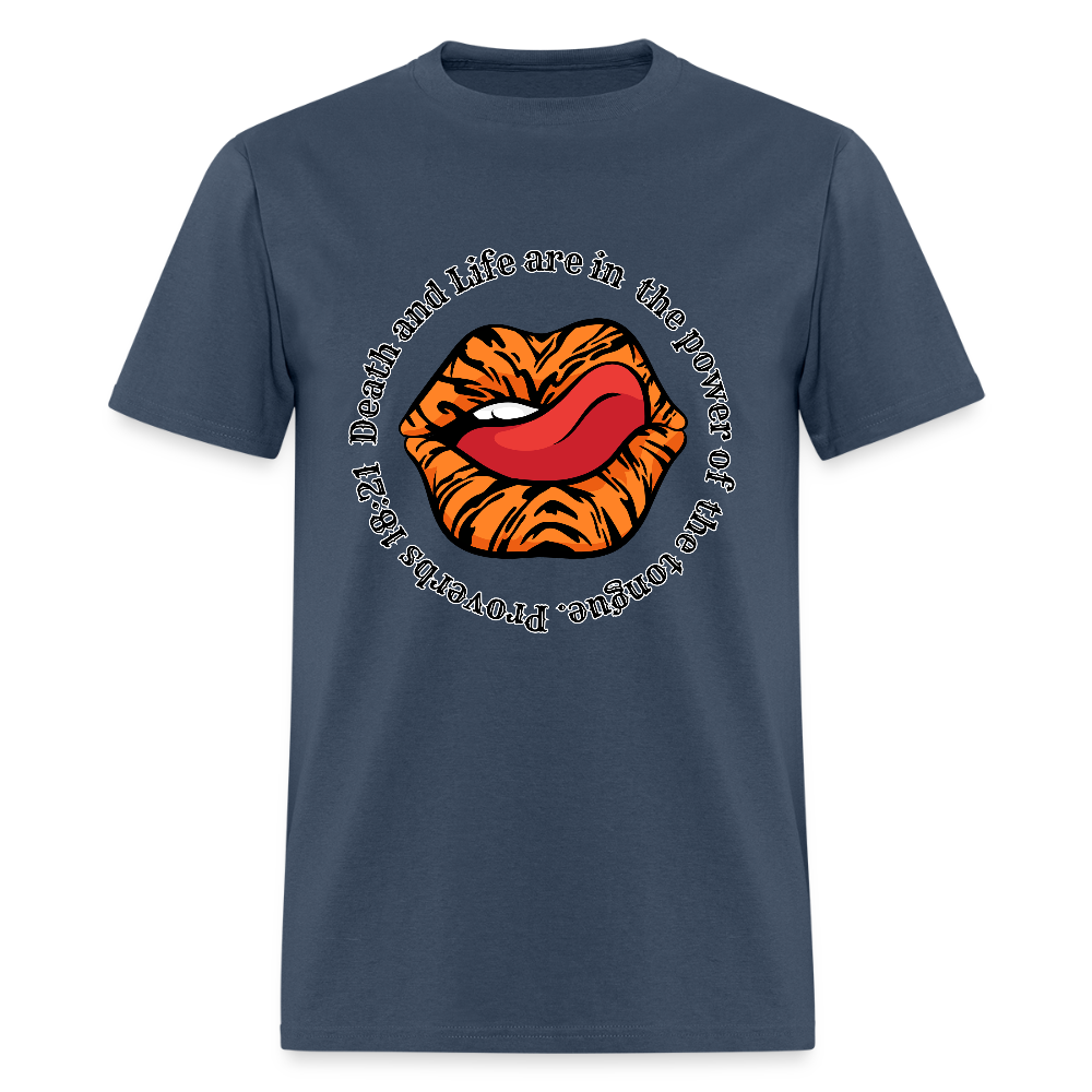 Proverbs 18:21 Tiger  T-Shirt -  blue dusk