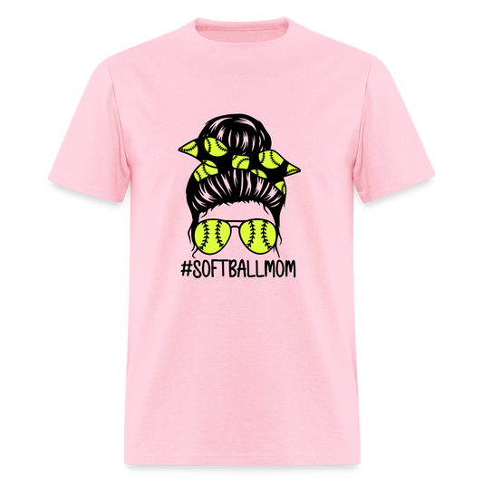 Softball Mom Bun Classic T-Shirt - pink