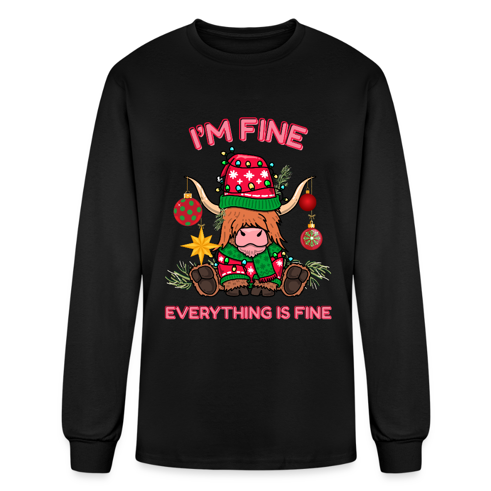 Everything's Fine Long Sleeve T-Shirt - black