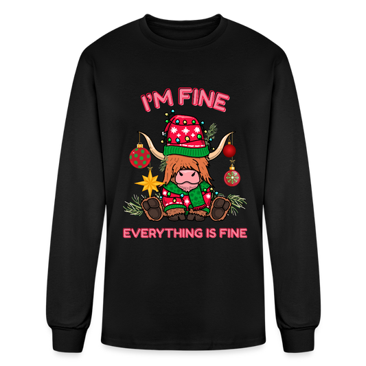 Everything's Fine Long Sleeve T-Shirt - black