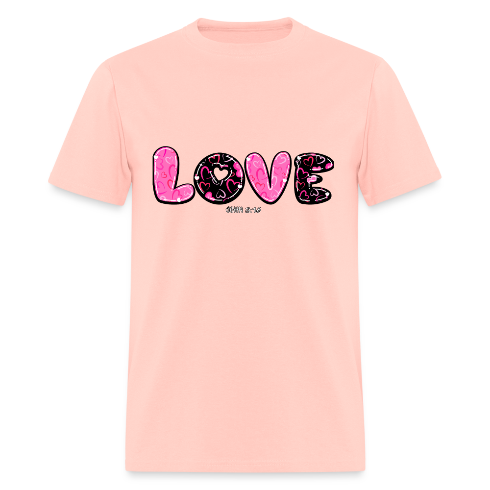 John 3:16 Pink and Black Classic T-Shirt - blush pink 