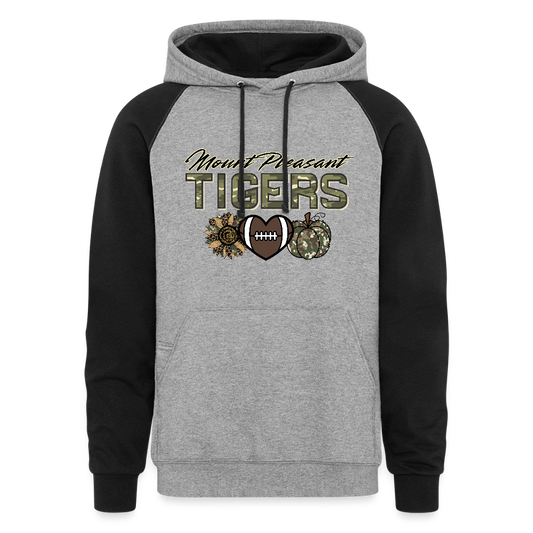 MP Tigers Camo Fall Colorblock Hoodie - heather gray/black