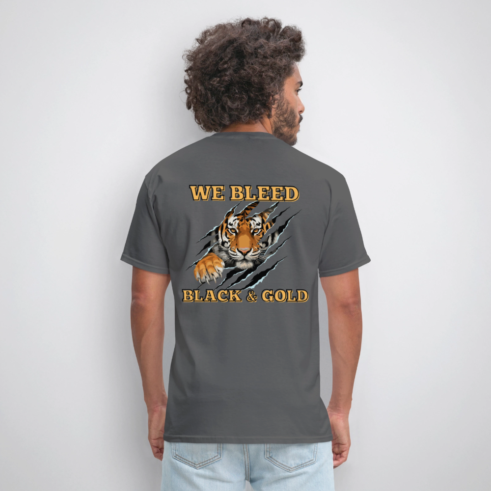 MP Tigers Bleed Black & Gold T-Shirt | GILDAN 5000 - charcoal