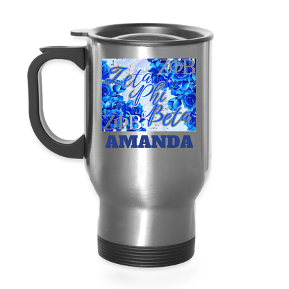 Customizable Zeta Phi Beta 14oz Travel Mug - silver