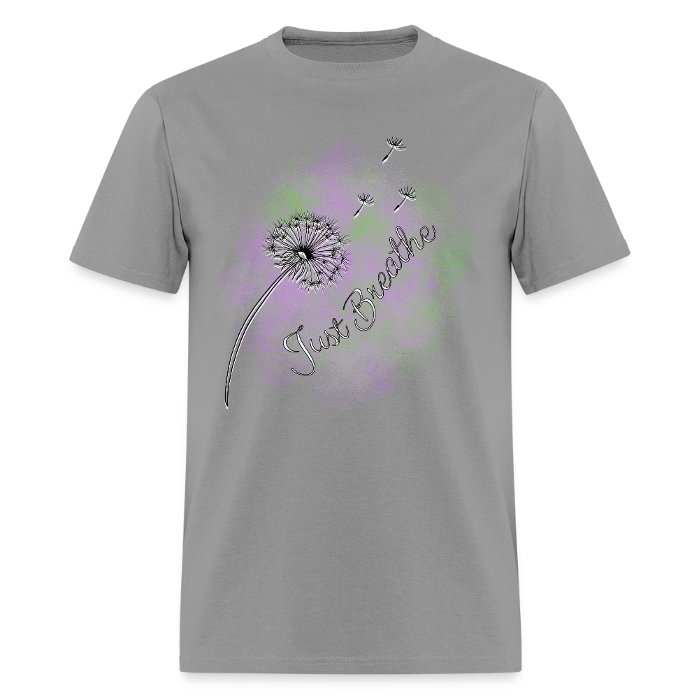 Just Breath Purple and Green T-Shirt | GILDAN 5000 - gravel 