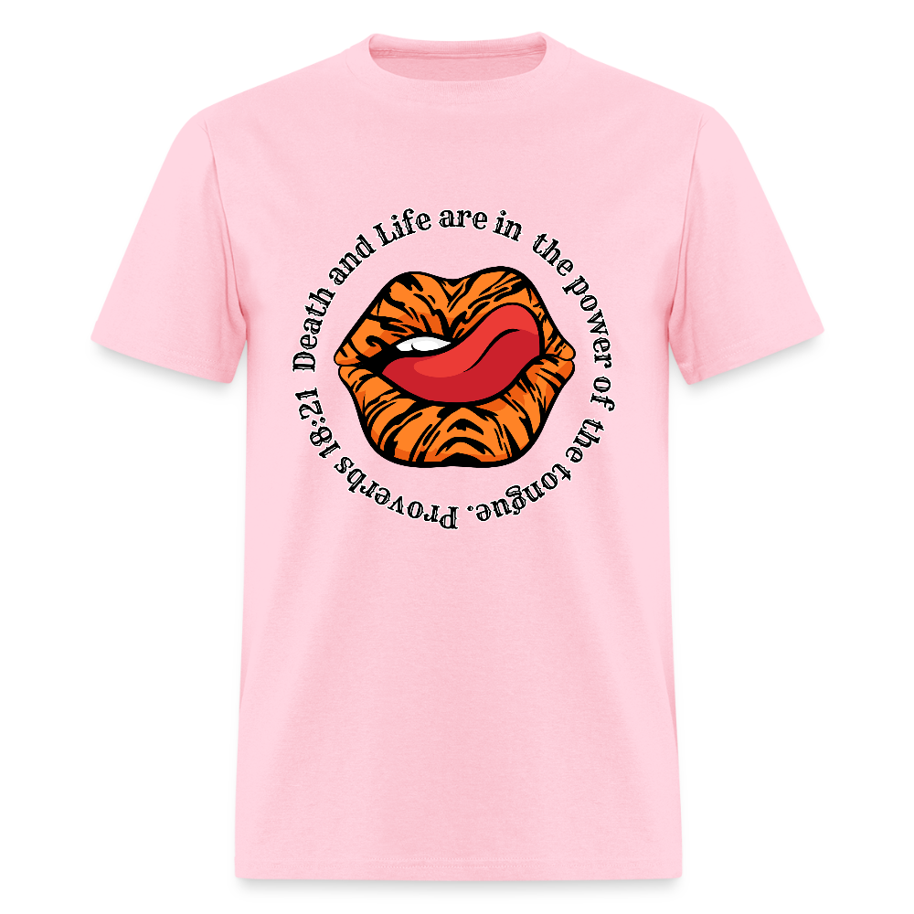 Proverbs 18:21 Tiger  T-Shirt - pink