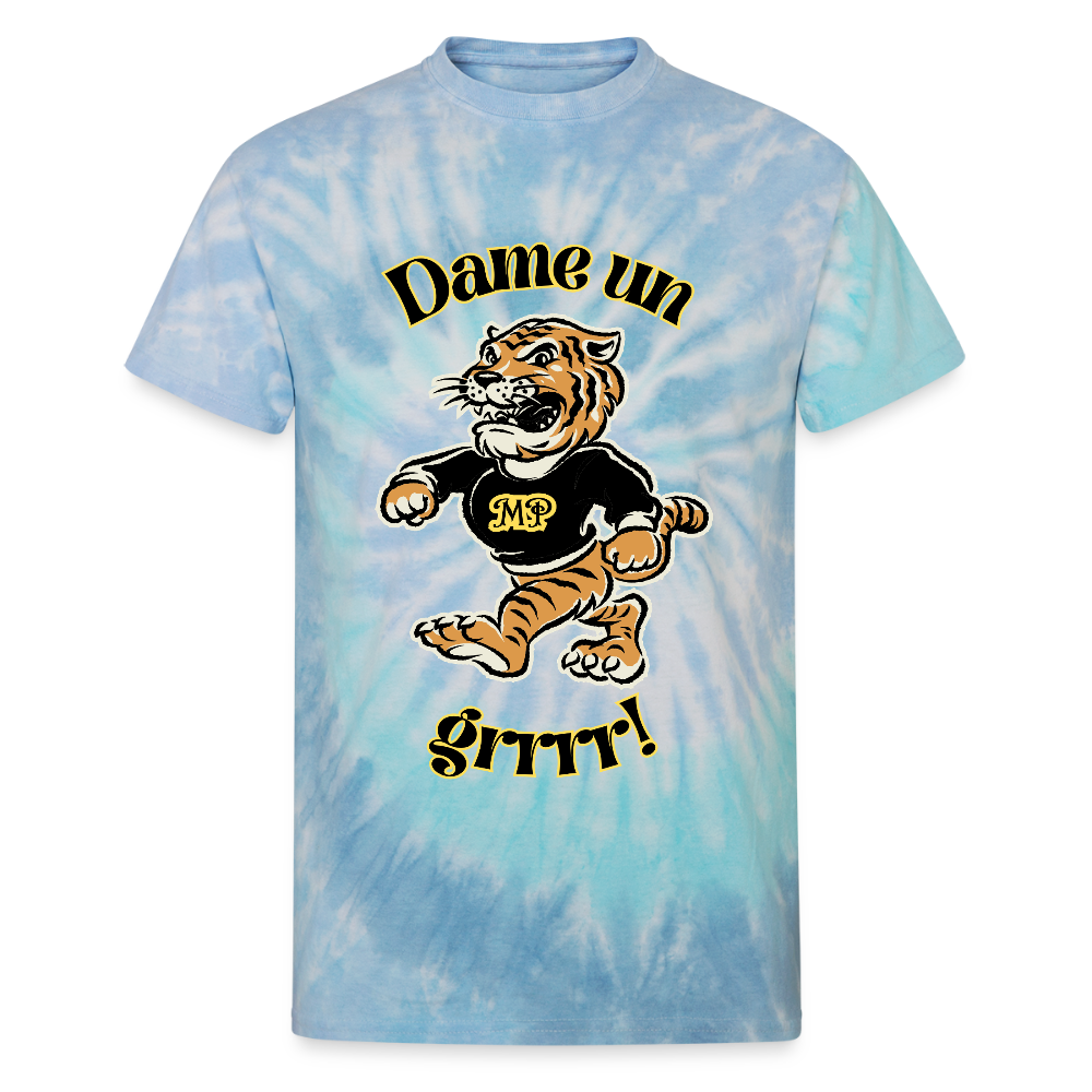 Dame Un Grrr! Unisex Tie Dye T-Shirt - blue lagoon