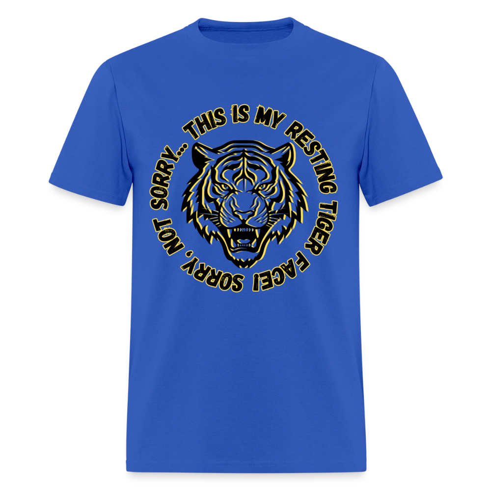 Resting Tiger Face T-Shirt | GILDAN 5000 - royal blue