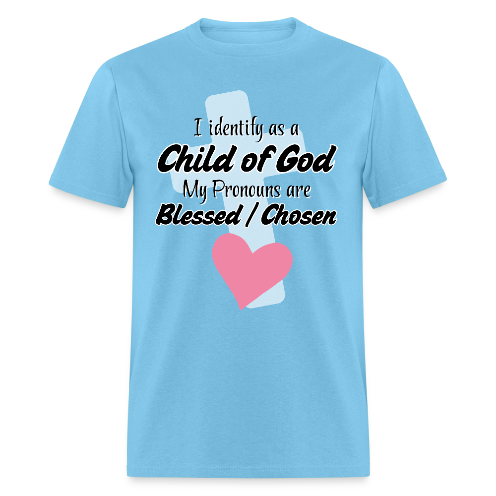 Child of God Cross & Heart Classic T-Shirt - aquatic blue