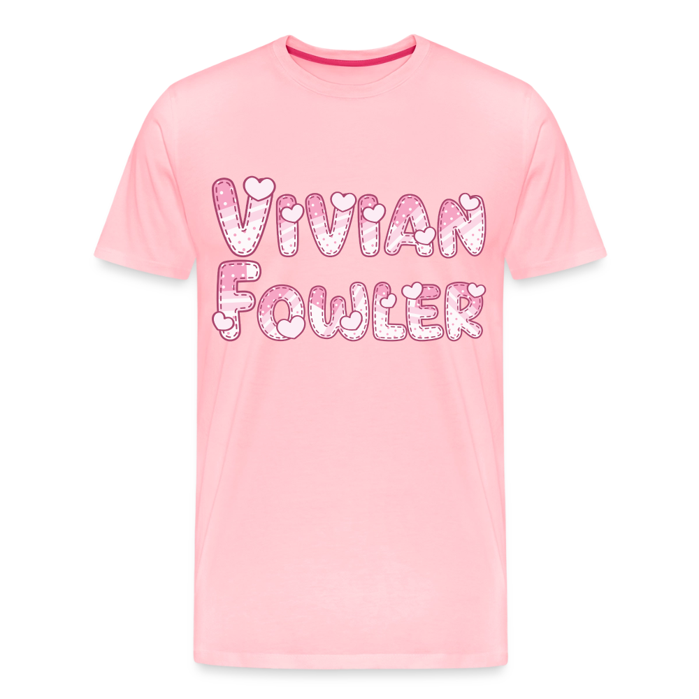 Vivian Fowler Hearts Premium Adult T-Shirt - pink