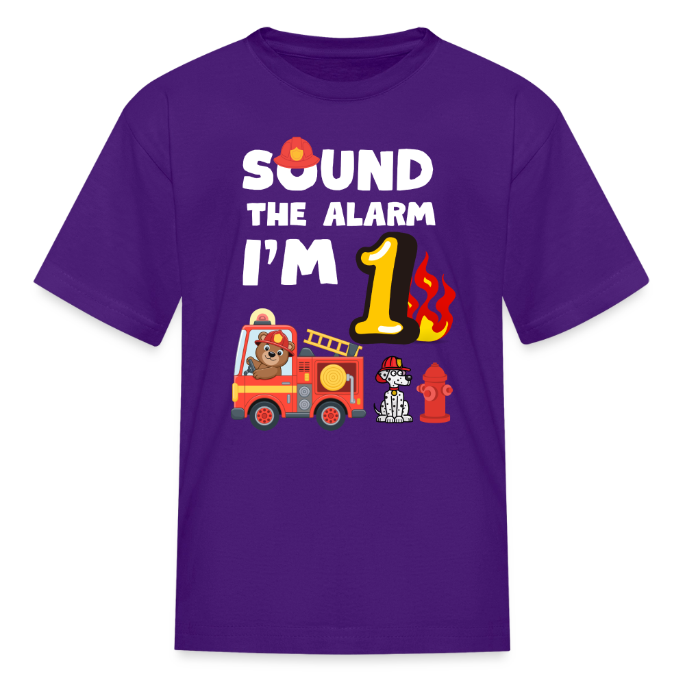 Sound the Alarm I'm 1 Kids' T-Shirt - purple
