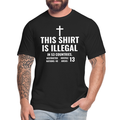 Illegal Shirt Jersey T-Shirt by Bella + Canvas - black