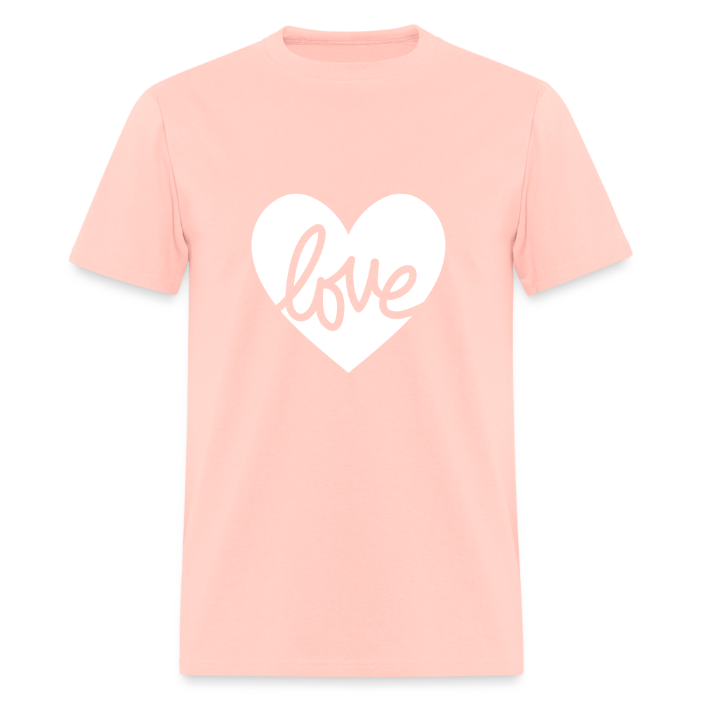 Love White Heart Unisex Classic T-Shirt - blush pink 