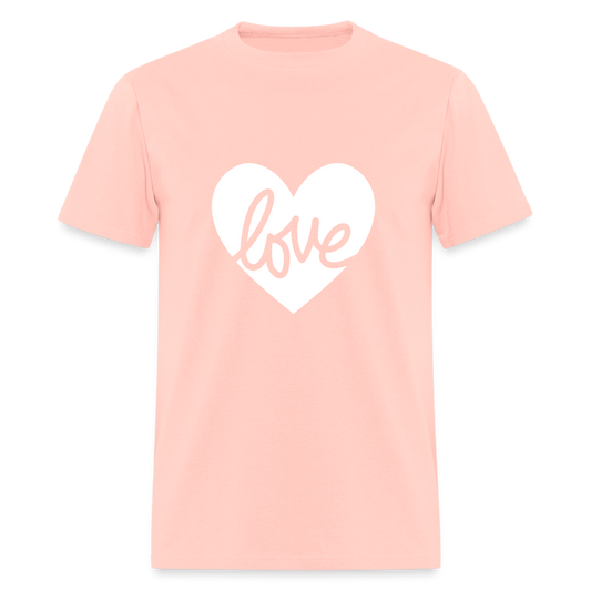 Love White Heart Unisex Classic T-Shirt - blush pink 