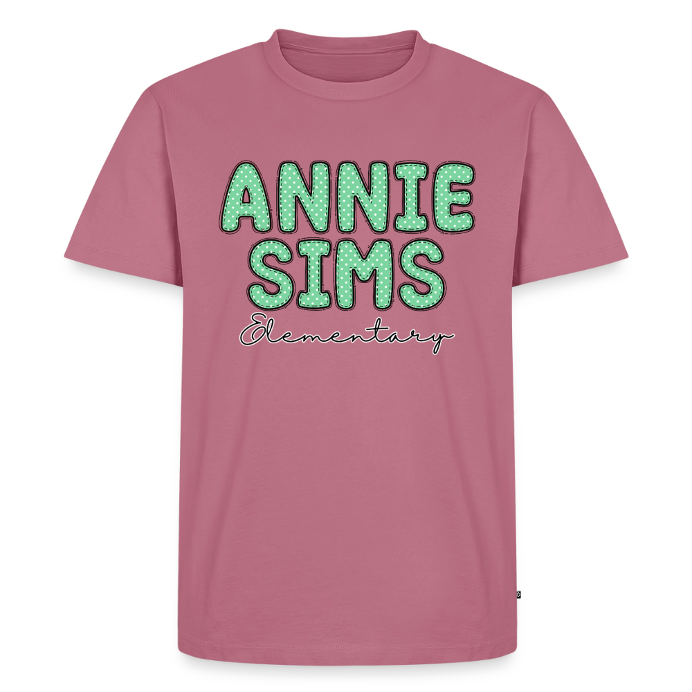 Annie Sims Polka Dots Premium Adult T-Shirt - mauve
