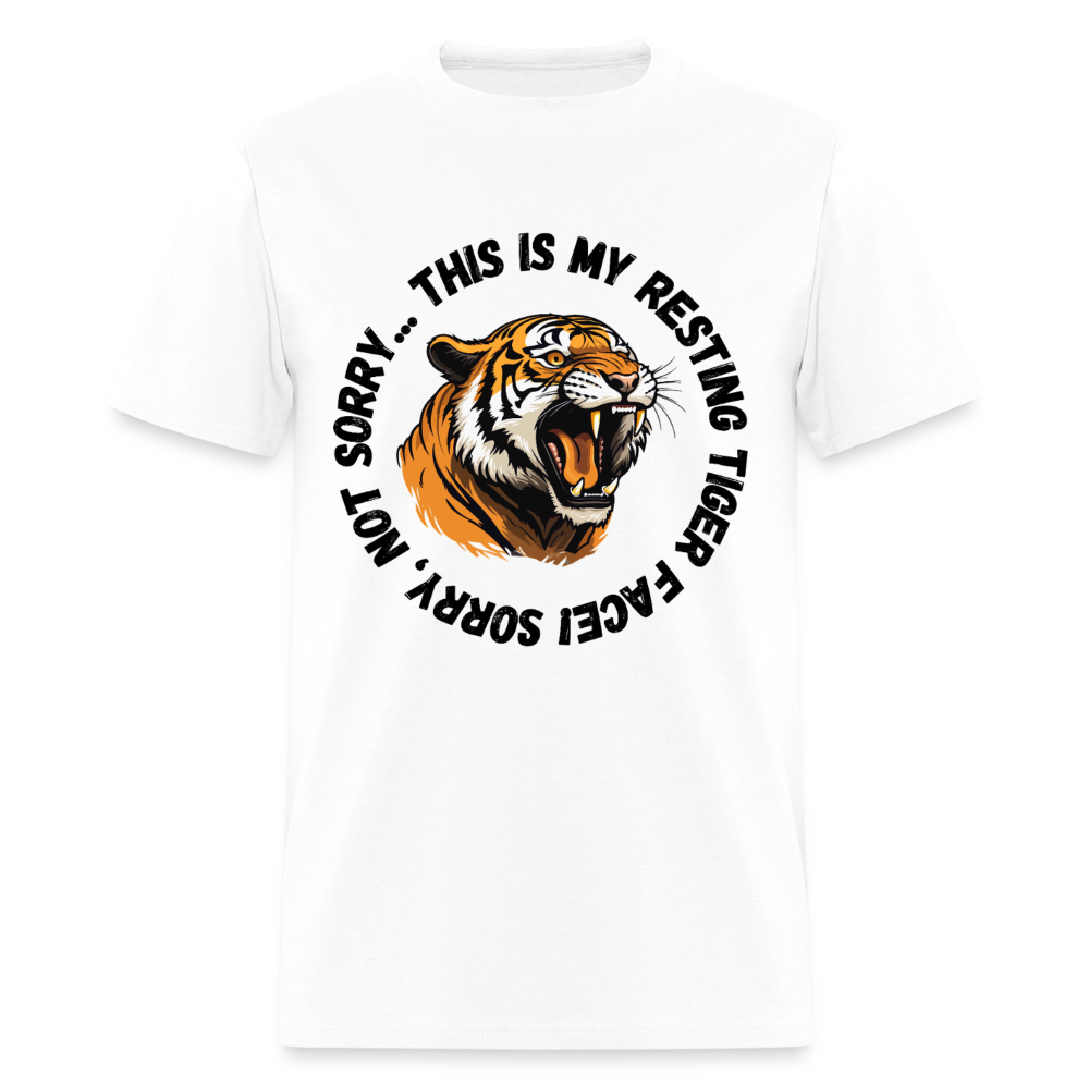 Resting Tiger Face 2 T-Shirt | GILDAN 5000 - white