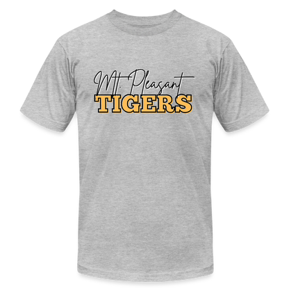 MP Tigers Bleed Black & Gold Unisex Jersey T-Shirt by Bella + Canvas - heather gray