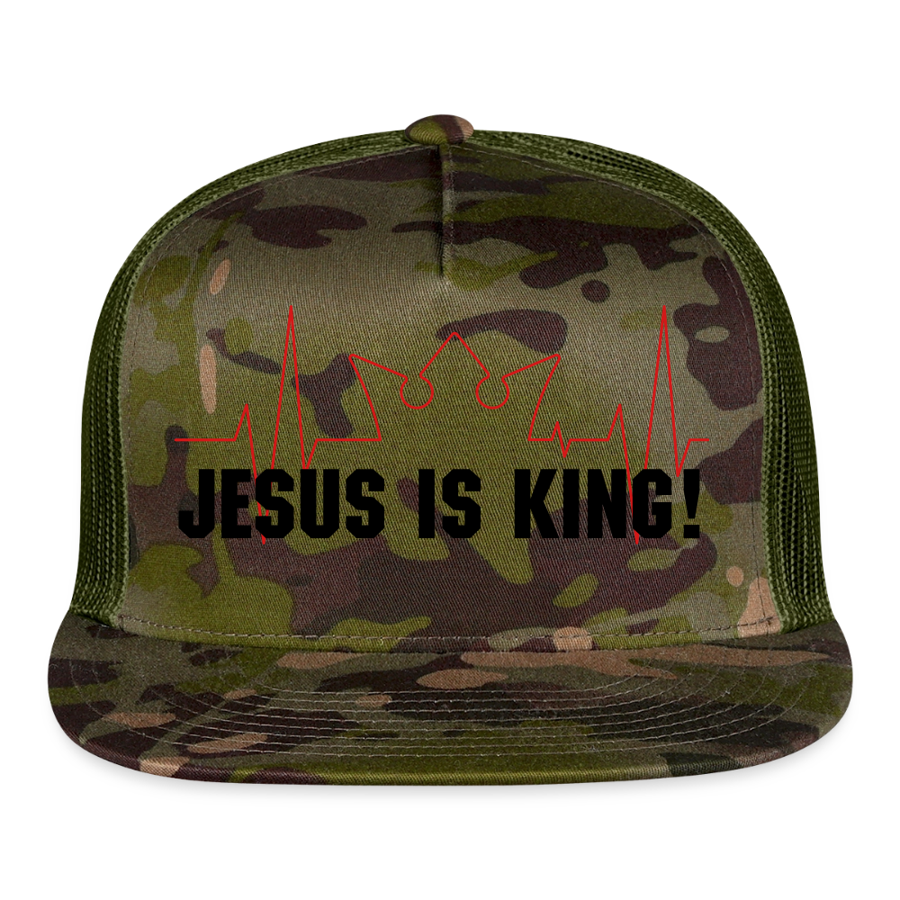 Jesus is King! Trucker Hat - MultiCam\green