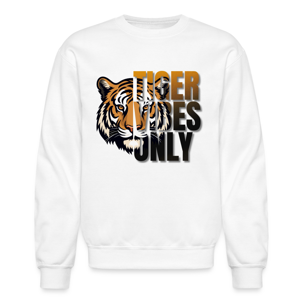 Tiger Vibes Only Crewneck Sweatshirt - white