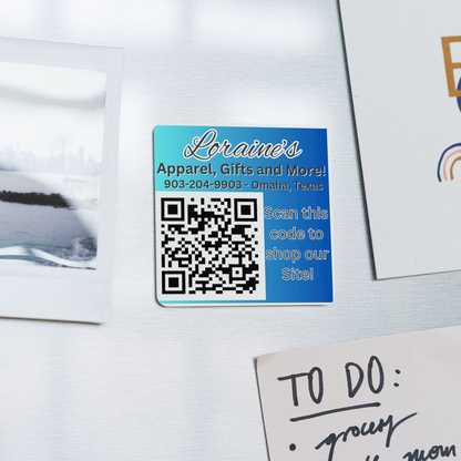Loraine's Website Square Magnet - white