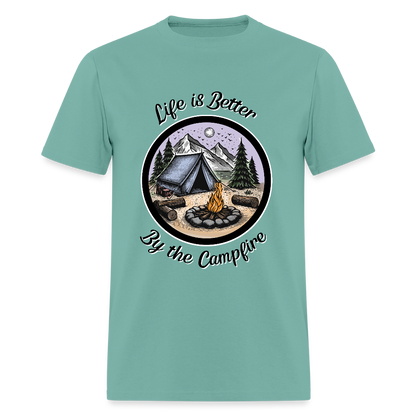 By The Campfire T-Shirt | GILDAN 5000 - aquatic