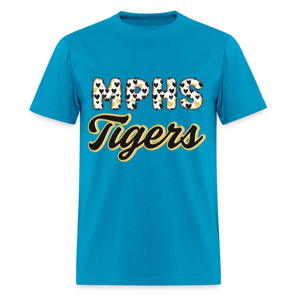 MPHS Tigers Black & Gold Hearts T-Shirt | GILDAN 5000 - turquoise